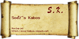 Soós Kabos névjegykártya